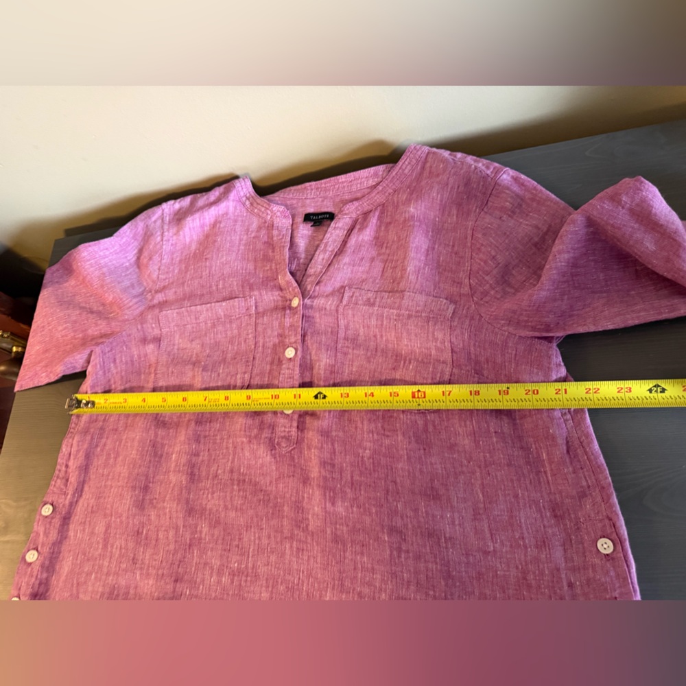 Talbots Linen Pop Over Tunic Top - Picture 5 of 7